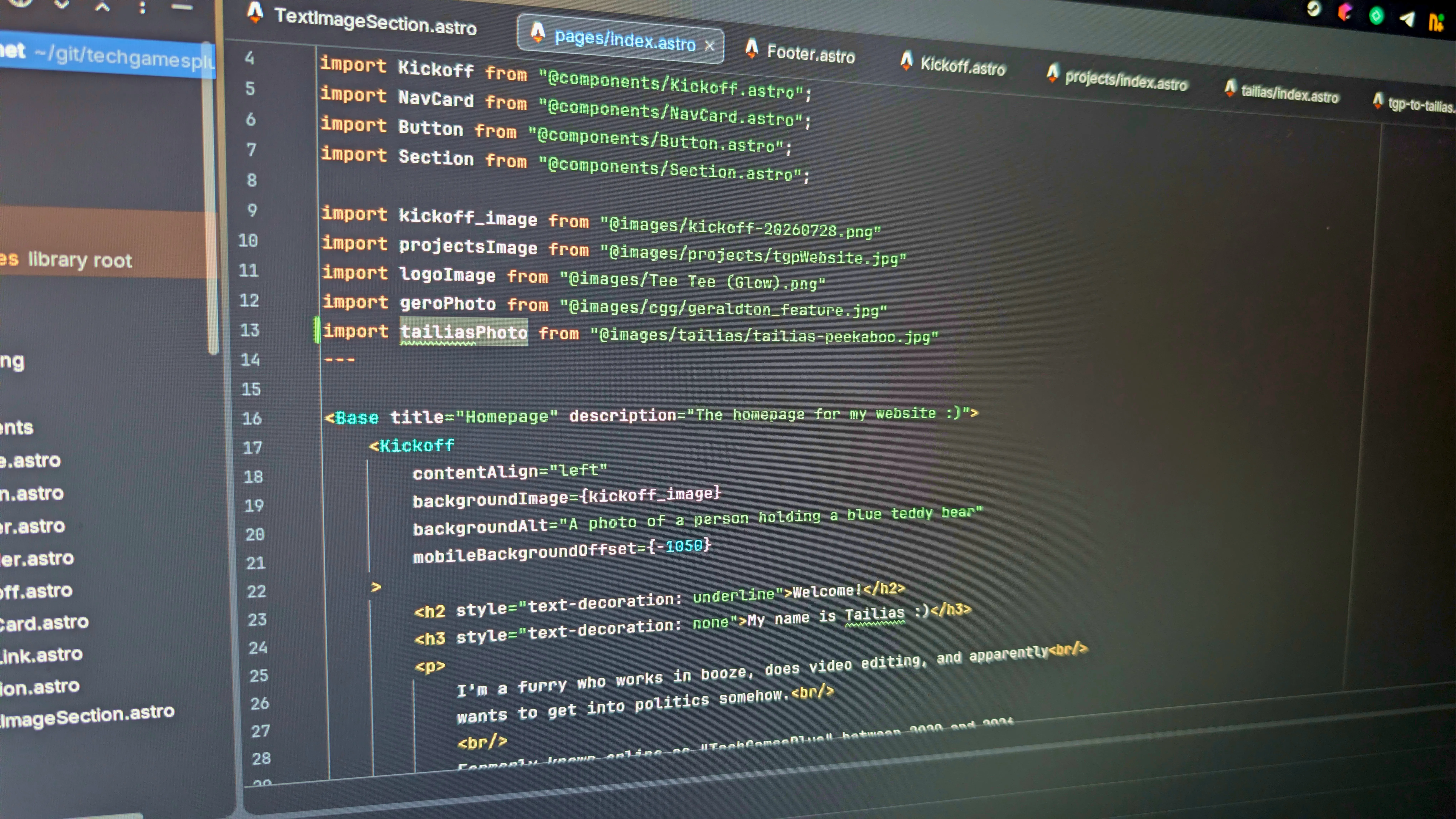 A photo of a computer screen featuring a bunch of code